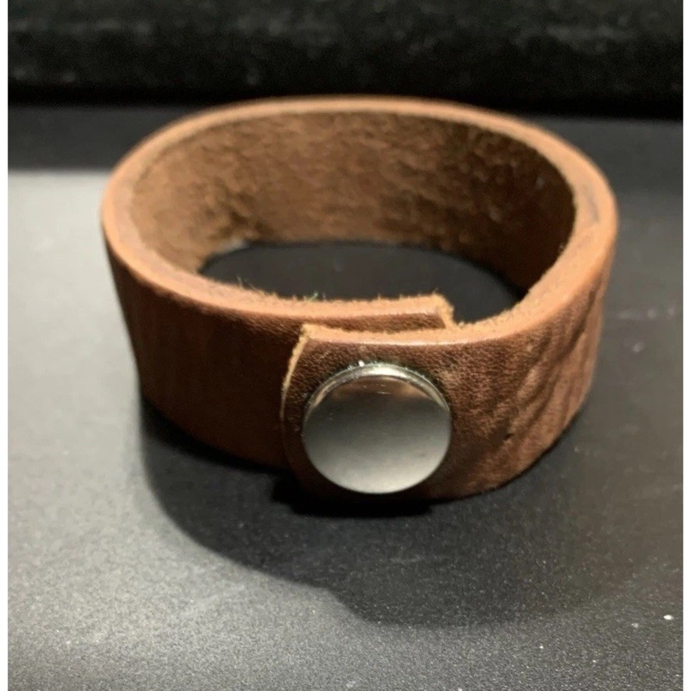 Tanner Goods Leather Brown Bracelet Wristband cuff Snap‎ Button